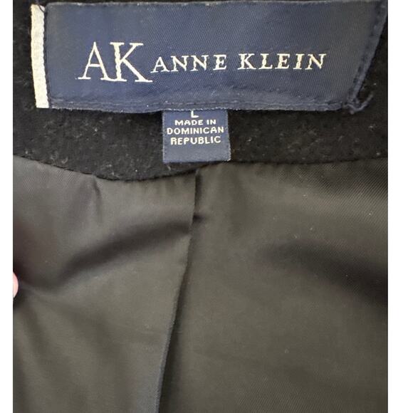 Anne Klein Wool Blend Button Front Pea Coat Jacket Black Size L - Picture 3 of 9